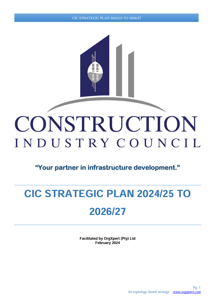 CIC STRATEGIC PLAN 2024/25 TO 
2026/27 
